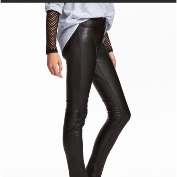 Hu0026M | Pants u0026 Jumpsuits | New Hm Divided Faux Leather Pants Size 2 |  Poshmark